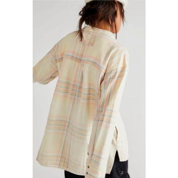 Free People Womens  Dunes Flannel Pullover Pintuck Tops Multicolor size S - Picture 2 of 7